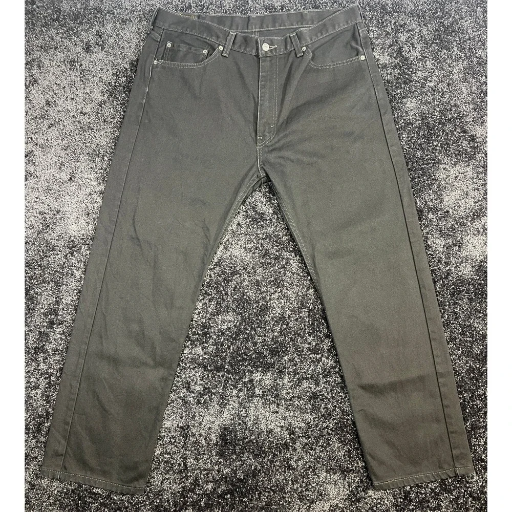 Levi's 505 Regular Fit Jeans Mens W38‎ L29 Gray Denim Pants MINT